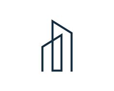 the logo for an architecture firm that has been designed to look like a house with two floors