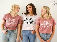 Sister Squad Shirts, Cool Sister Shirt, Sisters By Heart Shirt, Gift For Sister, Matching Sister Shirts, Womens Clothing, Best Friend Gifts 💗These Sister Squad Shirts are perfect gift for everyone! Our shirts are made with the highest quality materials & are super soft, comfy & cozy! 💗 🟢 HOW TO ORDER 🟢 1. Check and Review ALL Photos 📷 2. Select Your T-Shirt Size and T-Shirt Color from drop down menus ✨ 3.Select Your Design Print Color from images and mention in personalization section 🎨 4. Add to cart & place order 🛒 We're constantly striving to provide excellent service. We'd love to get your feedback :) 🚚📦 SHIPPING & PRODUCTION Order Production: 1-2 days Your orders will be shipped within the production days and will arrive in timely manner ( Nation wide 2-5 days ) Satisfaction Matching Sister Shirts, Sister Squad, Matching Sisters, Sisters By Heart, Sister Shirt, Squad Shirt, Gift For Sister, Friend Gifts, Sister Shirts