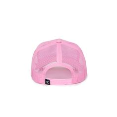 a pink trucker hat on a white background