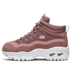 (WMNS) Skechers D Lites Energy Daddy Shoes Pink 66666246-MVE (SNKR/Women's/Dad Shoes) Ankle-high Synthetic Sneakers For Walking, Ankle-high Synthetic Walking Sneakers, Pink Synthetic Sneakers For Walking, Pink Synthetic Walking Sneakers, Cushioned Walking Shoes For Streetwear, Pink High-top Sneakers For Walking, Skechers D Lites, Dad Shoes, Shoes Pink