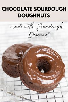 chocolate sourdough discard doughnut recipe.  Chocolate discard recipe.  chocolate doughnut with glaze stacked on top of each other. Cream Donut Recipe, Sour Cream Donut, Gluten Recipes, Donuts Chocolate, Cake Donuts Recipe, Chocolate Doughnuts, Easy Donuts, Homemade Donuts Recipe, Cake Donut