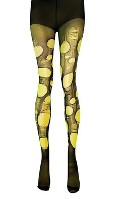 Neon Yellow Black Fishnet Tights Ripped Tights Fishnet - Etsy Yellow Stretch Thigh High Legwear, Yellow Stretch Thigh-high Legwear, Torn Tights, Goth Tights, Rocky Horror Costumes, Fish Net Tights Outfit, Pastel Goth Dress, Wishlist Board, Orange Tights