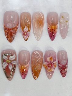 30pcs Metallic Pearl Rhinestone Fake Nails Art Decals, Detachable Simple Floral French Nail TipsI discovered amazing products on SHEIN.com, come check them out! Nail With Butterfly, Nails Medium Almond, Medium Almond, Nail Remover, Nail Tip, Nails Medium, Almond Acrylic Nails, Almond Nail, New Nail Art