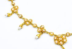 "An absolutely stunning early Victorian era necklace (circa 1860) made of 18k yellow gold with baroque pearls and seed pearls of a silvery cream color. Crafted by hand over 100 years ago! Amazing quality and detail! Necklace weighs 33 grams. 18\" length. Excellent condition. Free shipping to the U.S." Traditional Gold Pearl Drop Necklace, Traditional Gold Pearl Necklace For Formal Occasions, 22k Gold Victorian Ceremonial Jewelry, Elegant Antique Gold Kundan Necklace, Elegant Gold Pearl Necklace Hallmarked, Ceremonial Gold Pearl Bridal Necklace, Gold Pearl Drop Necklace For Festivals, Traditional Gold Pearl Necklace, Elegant Kundan Necklace In Antique Gold