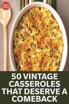 the cover of 50 vintage casseroles that deserves a come back