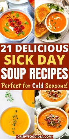 These soup are so healthy and easy to make with few ingredients that make you feel better when you have the flu or sickThese warm soup bowl are best recipe to make you comfort and satisfiedsouprecipes healthyrecipes sickdays cold flu fallrecipes winter crispyfoodidea Best Soups For Sore Throat, Easy Soup Recipes For Sore Throat, Healthy Sick Meals, Easy Soup Recipes When Sick, Recipes For Being Sick, Best Soups To Eat When Sick, Healthy Soup When Sick, Soup Recipes For When Your Sick, Best Soup For When You Are Sick