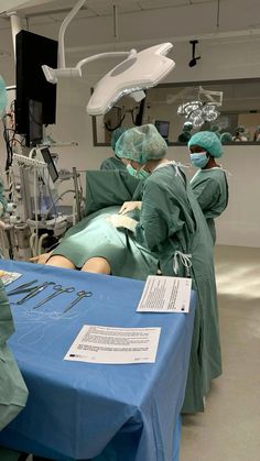 medical personnel performing surgery in an operating room