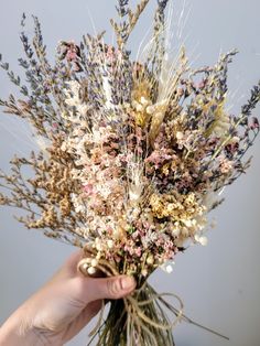 French Cottage bouquet-Arrangement-Pampas B Dried Flowers Wedding Lavender Bouquet, Dry Baby Breath In A Vase, Dried Flower Hand Bouquet, Lavander Dried Flower Bouquet, Dried Lavendar Vase, Wrapping Gift Baskets, Rustic Floral Decor, Small Bud Vases, Sea Lavender