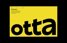 an image of the word otta in black and yellow