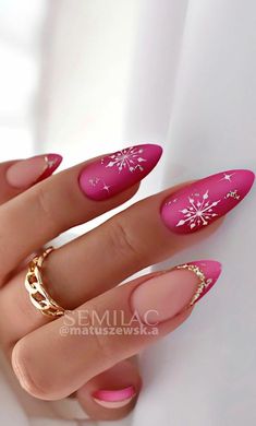 Christmas Naildesign, December Nails, Her Nails, Christmas Nails Acrylic, Pink Nail