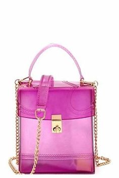 Pink Square Box Bag For Party, Pink Rectangular Case Box Bag For Shopping, Pink Rectangular Box Bag For Shopping, Pink Rectangular Box Bag For Daily Use, Pink Rectangular Shopping Bag, Pink Crossbody Box Bag For Party, Pink Rectangular Portable Satchel, Trendy Portable Bucket Box Bag, Purple Square Box Bag For Shopping