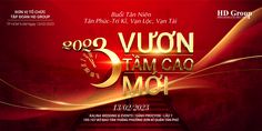 a red and gold advertisement with the words voron 5 tam cau moh