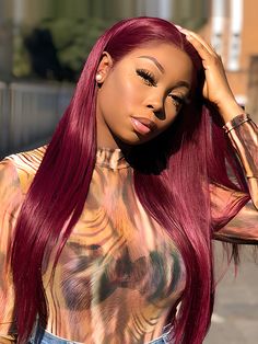 Hair Name: 99J Burgundy Hair Lace Front Wigs Hair Style: Straight Hair Hair Length: 10-28 inches Wig Weight: 200-320g/Wig (Depending on Lengths and Density) Color: Burgundy Hair Color Density: 180% Density Lace Size: 13x4 Lace Front Wigs Cap Size: Medium, about 22.5 inches Quality: 100% Virgin Human Hair Wigs Shipment: DHL, FedEx, or UPS 3-7 Business Days Color Straight Hair, Wigs Glueless, U Part Wigs, Curly Hair Wig, Wigs Hair, Burgundy Hair, Body Wave Wig, Lace Closure Wig, Headband Wigs