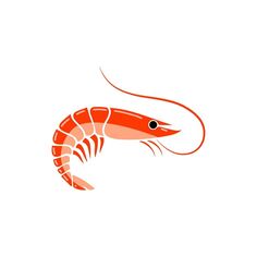 an orange shrimp on a white background with the word's logo in the middle