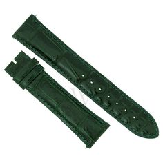 A Hadley Roma shiny green alligator strap with a square grain pattern. Lug Size: 21 mm. Buckle not included. Green Watch, Watch Accessories, Watch Band, Accessories Watches, Alligator, Watch Bands, Grain, Buckle, Band