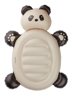 an inflatable toy with a panda bear on it's back and paws