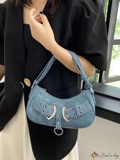 BirdinBag - Stylish Single Shoulder Bag for Women - Grommet Eyelet Ladys Commuter Bag Casual Shoulder Bag With Double Handle And Metal Hardware, Casual Shoulder Bag With Metal Hardware, Casual Shoulder Bag With Metal Hardware And Double Handle, Casual Bags For Daily Use With Metal Hardware, Casual Bags With Metal Hardware For Daily Use, Casual Satchel Bag With Metal Hardware, Casual Shoulder Bag With Metal Hardware For Daily Use, Casual Rectangular Shoulder Bag With Metal Hardware, Casual Rectangular Bag With Metal Hardware