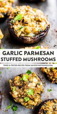 baked stuffed mushrooms with garlic and parmesan cheese