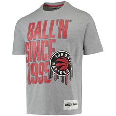 This comfortable shirt is a perfect representation of longstanding Toronto Raptors fandom. It's an athletic fitting shirt crafted with a blend of cotton and spandex, giving it just the right amount of stretchiness. Big and bold Toronto Raptors graphics are the highlight of this tee, which makes it the perfect focal point for a stellar game day ensemble. Brand: BALL'N Crew neck Imported Machine wash with garment inside out, tumble dry low Material: 95% Cotton/5% Spandex Officially licensed Screen Streetwear Graphic T-shirt For Baseball Season, Collegiate Graphic T-shirt For Fan Merchandise, Throwback Sports T-shirt With Screen Print, Fan Apparel T-shirt With Front Print, Throwback Cotton T-shirt For Sports, Front Print Cotton T-shirt For Fan Gear, Cotton T-shirt With Front Print For Fans, Sporty Screen Print Tops For Fan Events, Collegiate Style Screen Print T-shirt For Streetwear