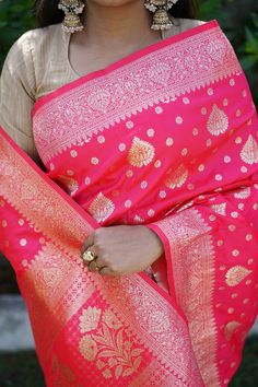 🌟New Arrivals Deep Pink Art Banarasi Self Silk South Indian Saree | Custom Stitch Blouse | Special Traditional And Party Wear Saree for USA 🌟 Introducing our Premium Silk Saree, meticulously crafted to embody sophistication and timeless allure. Immerse yourself in the epitome of luxury with this exquisite masterpiece. ✨ Key Features: 🌈 Color Pink with Silver Zari 🎀 Pure Banarasi Silk Saree 🌟 Lightweight and Sumptuously Smooth 🌺 Versatile Elegance: Ideal for discerning individuals who appre Semi-stitched Blouse Piece For Diwali Celebration, Diwali Celebration Semi-stitched Blouse Piece, Art Silk Blouse For Eid Celebration, Anarkali Blouse Piece For Celebrations, Anarkali Blouse Piece For Celebration With Self Design, Pink Zari Weaving Kurta For Diwali, Pink Zari Weave Kurta For Festive Occasions, Bollywood Style Blouse Piece For Eid Celebration, Pink Kurta With Zari Weaving For Diwali