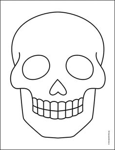 a black and white drawing of a skull