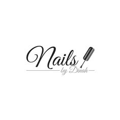 nails by dubai logo with black and white lettering