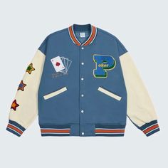 Brand New Never Worn Varsity Jacket With Stylish Embroidery! Make This Jacket Your Very Own Lucky Jacket. I Recommend Trying Out The Casino In This [Jackpot Not Guaranteed] ! Varsity Jacket Style, Baseball Jacket Men, Streetwear Jackets, Streetwear Mode, Varsity Jacket Men, Baseball Varsity Jacket, Jackets Men Fashion, 가을 패션, Fashion Streetwear