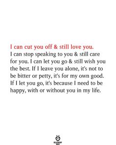 a poem written in red and black with the words i can't cut you off & still love you