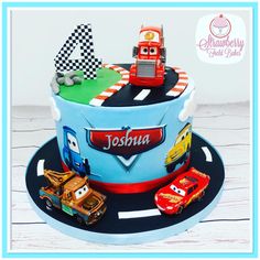 Lightning Mcqueen Birthday Cake, Mc Queen Cars, Mcqueen Cake, Cars Cake, Strawberry Field