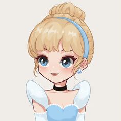 Chibi Disney Princess, Cinderella Icon, Chibi Princess, Cute Disney Drawings