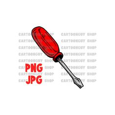 a red plastic spatula with the words png jpg on it