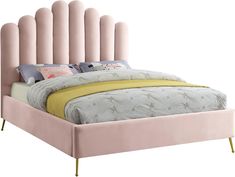 Elegant and eye-catching, the stunning pink velvet Anita Queen Bed is the perfect addition to any space. Coconut Girl Aesthetic Room, Velvet Queen Bed, Solo Living, Contemporary Floral Design, Headboard Shapes, A New Apartment, Velvet Upholstered Bed, First Apartment Decorating, New Bedroom Ideas