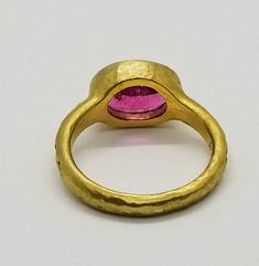 14k solid yellow gold hammered ring with 0.15 ct. SI1, G color natural brilliant diamonds & 2.40 ct. 10x8 mm oval natural pink tourmaline. This item can also be ordered in rose or white gold with different color gem stones such as blue topaz, London blue topaz, amethyst, green amethyst, pink amethyst, citrine, smoky quartz, white topaz, garnet, peridot, morganite & aquamarine. Please contact me for a quote as each gemstone varies in price. I am a manufacturer of fine jewelry for over thi Gold Tourmaline Ring With Rose Cut Diamonds, Hammered Ring, Hammered Rings, Colored Gems, Pink Amethyst, Gem Stones, Eternity Band Diamond, Diamond Eternity, Green Amethyst