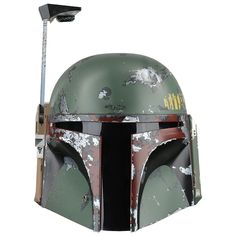 the boba fett helmet is painted green