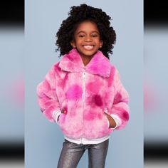 Fur Jacket Turn Your Kid Into A Fashionista With This Gorgeous Faux Fur Jacket. Faux Fur Jacket Regular Fit Long Sleeves Zip-Up Design Occasion: Casual, Weekend, Party Shell: 100% Polyester Lining: 95% Polyester 5% Spandex Hand Wash Imported Shareshare On Facebook Tweettweet On Twitter Pin Itpin On Pinterest Playful Pink Winter Outerwear, Sequence Jacket, White Faux Fur Jacket, Silver Jacket, Black Faux Fur Coat, Cozy Jacket, Weekend Party, Sequin Jacket, Casual Weekend