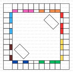 a square with different colored squares in the middle and one diagonal line at the bottom