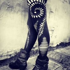 SALE 20% OFF This new and very unique Spiral Leggings are made by order. Comfortable and stretchy Because they made of combination of cotton and lycra. Are perfect for a summer festivals,parties and a everyday :) Looks so special and outstanding Washable in washing machine.  Please take a moment to read my shop policies. Also available in brown or purple by request🖤 Psytrance Clothing, Diy Leggings, Popular Leggings, Fun Leggings, Psy Trance, Gothic Leggings, High Waist Sports Leggings, Designer Leggings, Unique Leggings