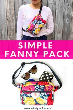 the simple fanny pack sewing pattern is easy to sew