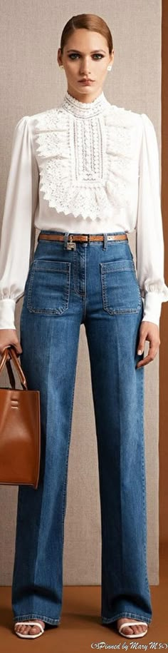 Wide Leg Outfit, Classic Style Outfits, Outfit Mujer, College Fashion, Work Attire, Outfits Casuales, Preppy Style, Work Outfits, Beautiful Outfits