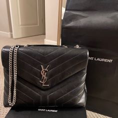 Ysl Loulou Medium Bag Black Bags Ysl, Saint Laurent Bags, Medium Bag, Yves Saint Laurent Bags, Black Bag, Medium Bags, Yves Saint Laurent, Saint Laurent, Bag Lady