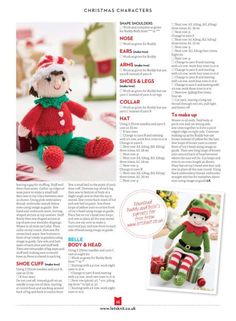 an article in the christmas crochet book with pictures of elves and elfs