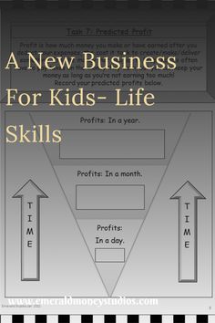 a new business for kids - life skills info sheet with arrows pointing in different directions