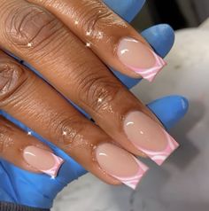 Manicure Supplies, Colored Acrylic Nails, Girly Acrylic Nails, French Tip Acrylic Nails, Work Nails, Nails Set, Dope Nail Designs, Short Square Acrylic Nails, Acrylic Nails Coffin Short