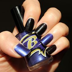 Baltimore Ravens NFL Nail Polish Ravens Nails, Go Ravens, Daughter Bonding, Nail Art Diy Easy, Top Nails, Fingernail Designs, Diva Nails, Lovely Nails, Colorful Nails