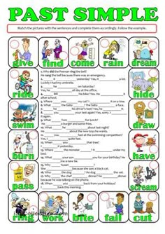 the past simple worksheet for kids