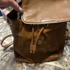 Backpack Has Side, Zippers, One Zipper In The Inside And Two Pouches. Brown Backpack, Brown Backpacks, Michael Kors Bag, Michael Kors, Bag Lady, Pouch, Backpacks, Zipper, Women Shopping