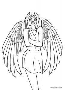 a drawing of an angel with her arms crossed