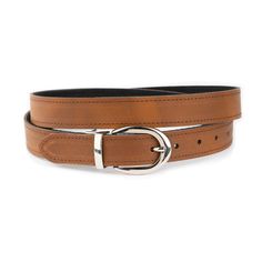 Elevate your style with our Light Brown Black Reversible Belt for Women, a versatile and chic accessory crafted from genuine leather. This double-sided belt features a warm light brown on one side and a classic black on the reverse, offering two elegant options for any occasion. With a width of 1 1/8" (3.0 cm), this belt ensures a comfortable and flattering fit, making it perfect for both casual outfits and more formal attire. The sleek nickel silver buckle adds a polished finish, while the reve Chic Leather Belt Buckle For Business, Elegant Brown Belt For Everyday Use, Elegant Bridle Leather Belts For Work, Elegant Bridle Leather Work Belts, Elegant Everyday Leather Belt, Elegant Leather Belts For Everyday Use, Reversible Belt, Dress Belt, Brown Belt