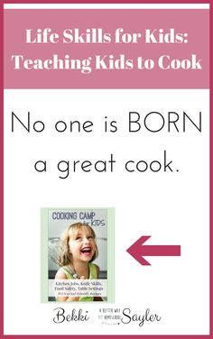 a sign with the words no one is born a great cook and an arrow pointing to it