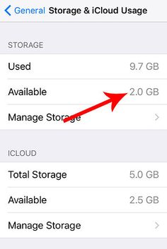 an iphone with the storage settings highlighted